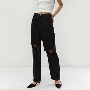 OAK + FORT Black Straight Leg Jeans
